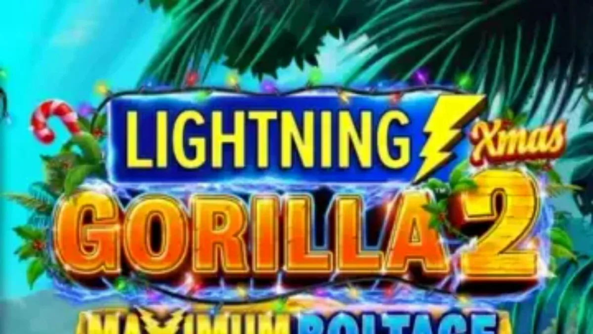 Tampilan visual slot Lightning Gorilla 2 Xmas dengan tema hutan Natal