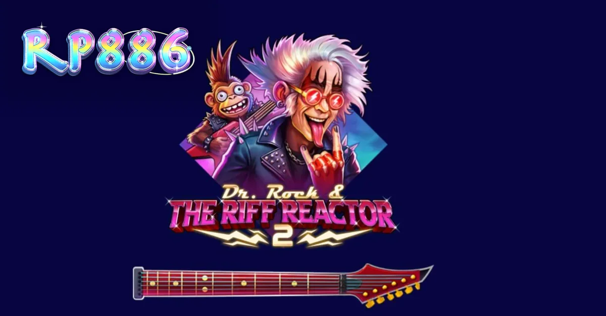 Dr. Rock & the Riff Reactor 2 slot game screen with neon rock concert theme